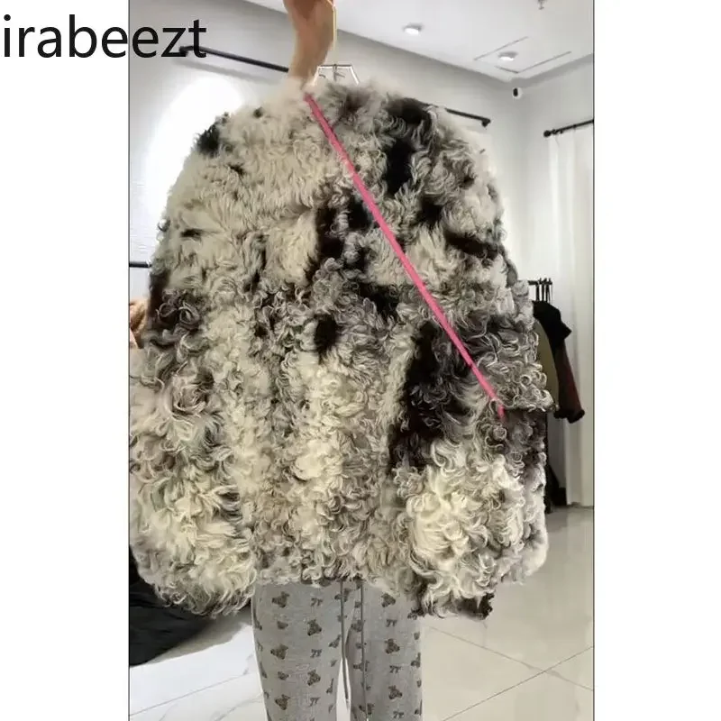 Fashion Tie Dye Faux Fur Cardigan WomenTops Autumn Coat Femininity High-grade Feeling Winter Hot Sale Women Coat and Jackets