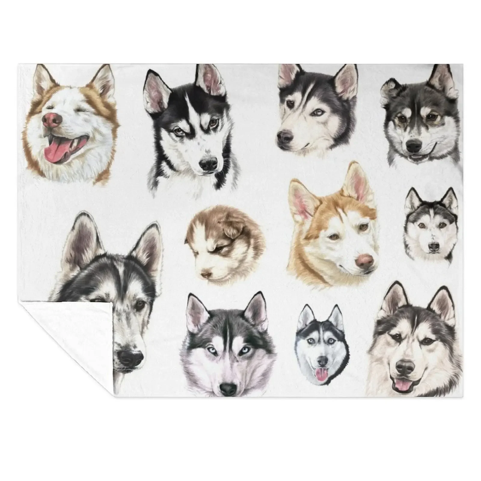

Husky collage Throw Blanket Summer Blankets Sofas Of Decoration Luxury Brand Warm Blankets