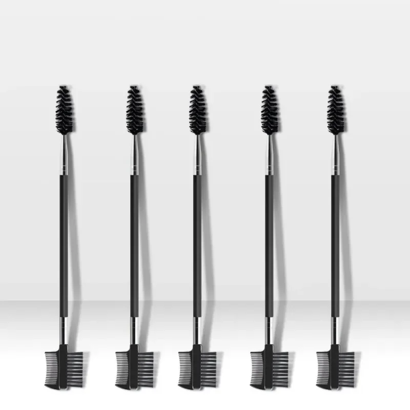 Dubbelzijdige Wenkbrauwkam + Wenkbrauwborstelspoolers Wimperverlengingsborstels Mascara Applicator Toverstaf Cosmetische Make-Up Tool