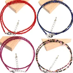 Small Natural Stone Bead Necklace Bracelet for Women,Agate Crystal quartz Necklace with , Reki Clavicle Chain, Choker, 2-3mm