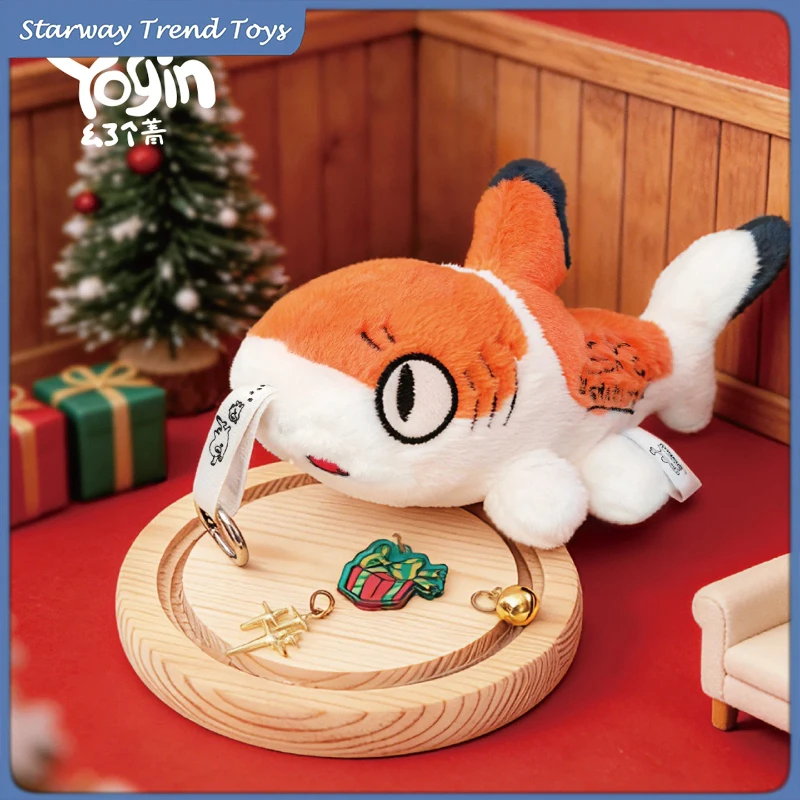 

Плюшевая игрушка-сюрприз «Кошка-акула», милая мультяшная кукла-подвеска, креативный декоративный брелок, подарок для рюкзака, декора комнаты и стола