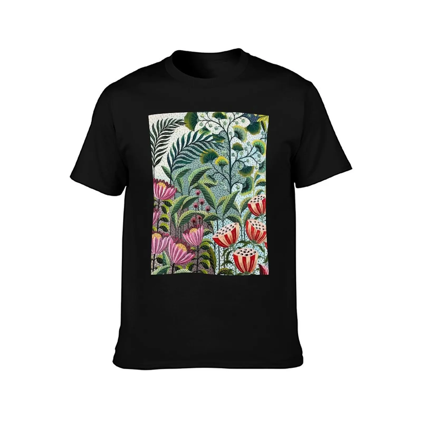 lotuses and lilies T-Shirt Summer Casual Cotton Tee Oversized Streetwear Tops Vintage Graphic Print Loose Fit Short Sleeve