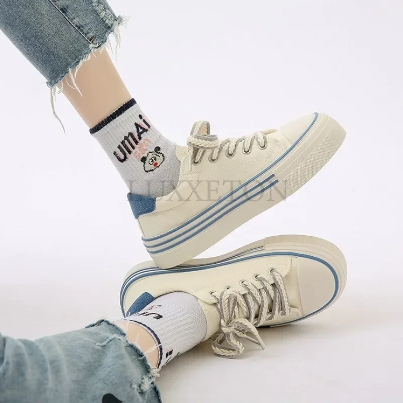 Thick Soled Canvas Cuteness Sweet Trendy Versatile Women Thin Niche Design Casual Breathable Board Shoes Spring Autumn Styles