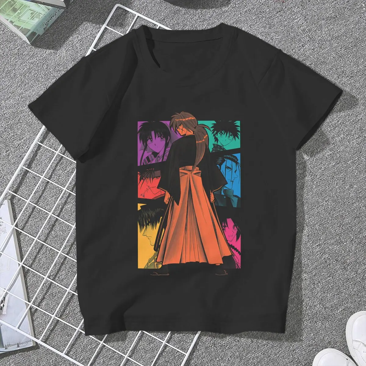 Color Kenshin Dark Classic Female Shirts Rurouni Kenshin Manga Oversized Vintage Women Clothes Harajuku Casual Feminine Blusas