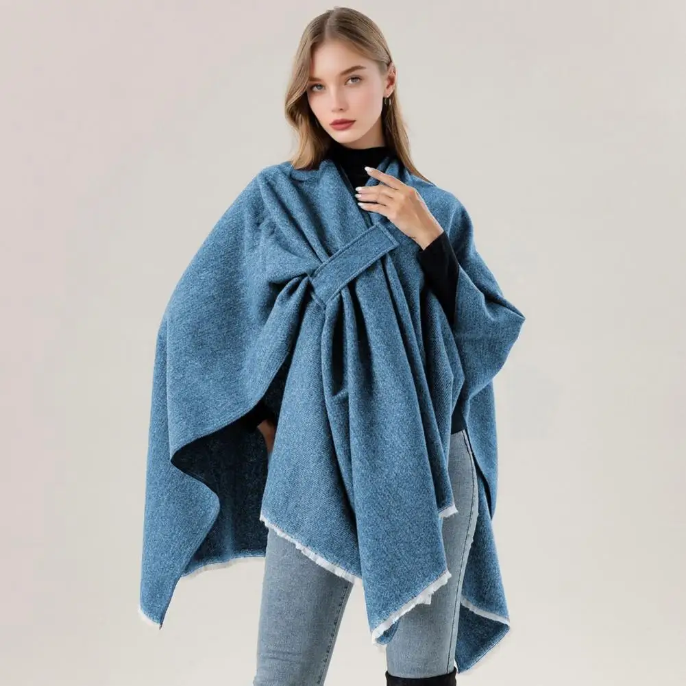 

Кашемировая шаль, зимняя вязаная шаль, элегантный плащ с имитацией кашемира, шаль для женщин, мягкий теплый зимний шарф, куртка