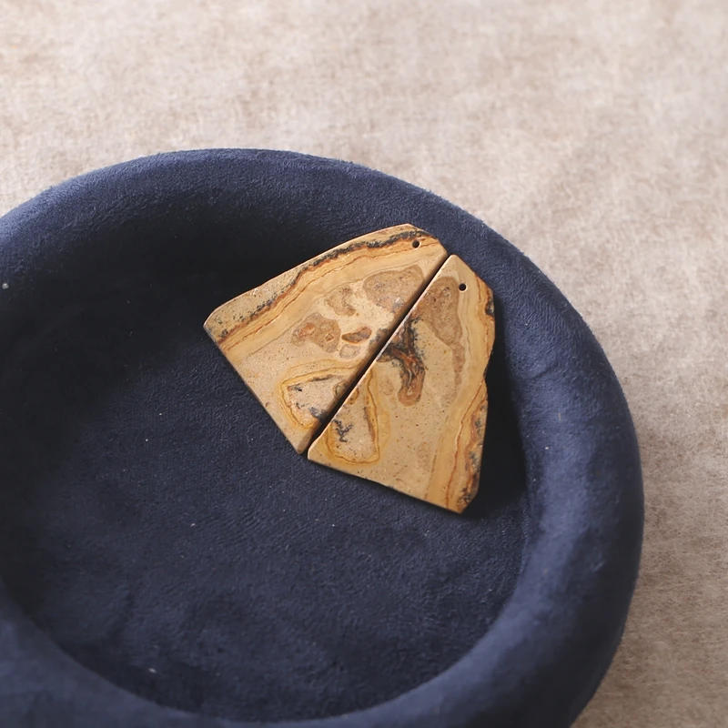 B & F المرأة أقراط الحجر الطبيعي الأصفر رصدت الكتلة شكل الخرز 37x26x2 مللي متر 6.3 جرام لتقوم بها بنفسك مجوهرات حفلة هدية