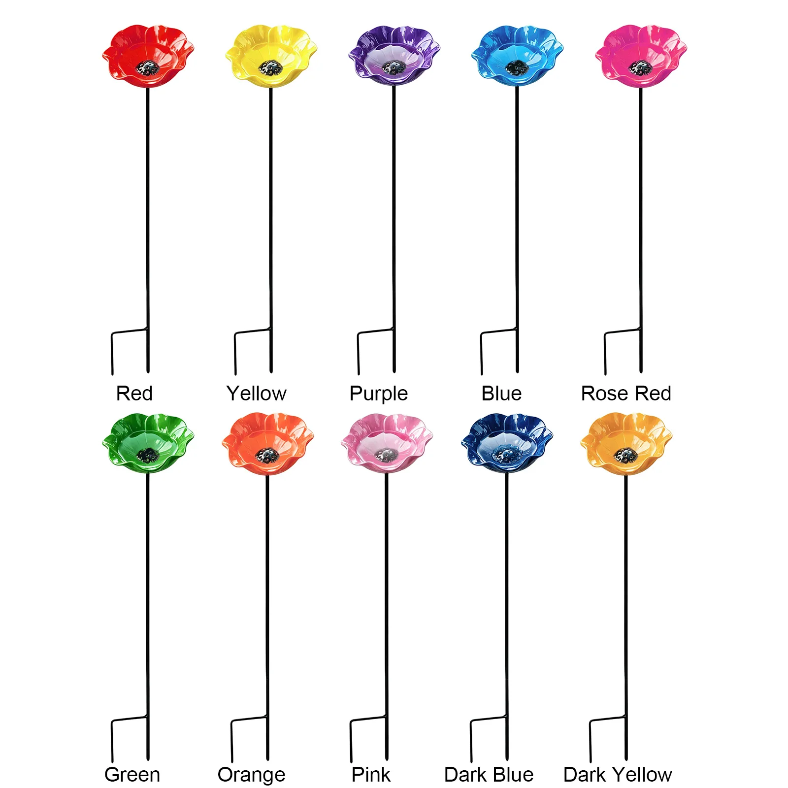 1Pack Bee Watering Station Bee Bath for Garden Metal Bee Water Feeder w/ Flower Design Colorful Butterfly Bee Bath Bowl for Yard