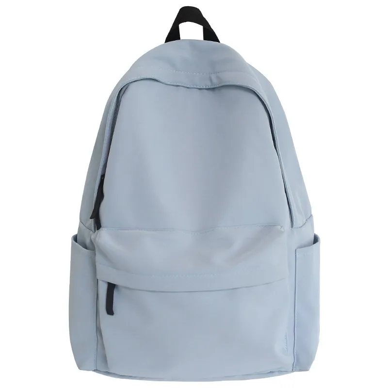 Large Capacity Pure Color Unisex Backpack for Junior And High School Students College Students Trendy Dual-Shoulder Bag