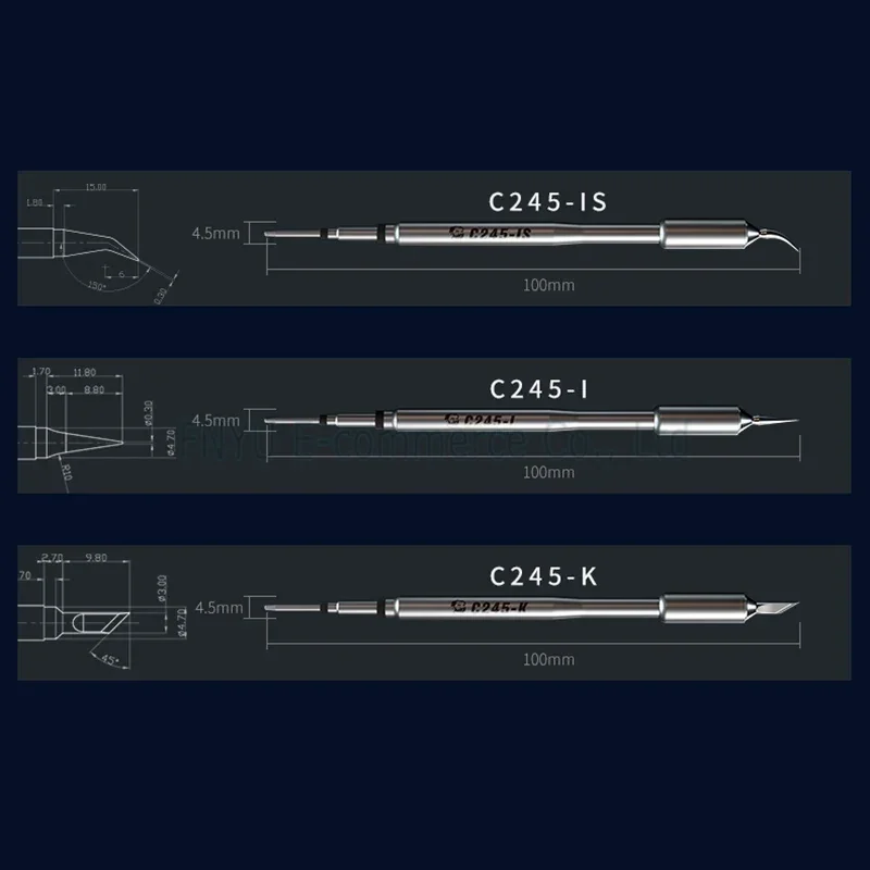 ميكانيكي C245 I IS K نصائح تسخين سريع سبيكة لحام تلميح كفاءة الحرارة متوافق مع محطة لحام T245 التدفئة الأساسية