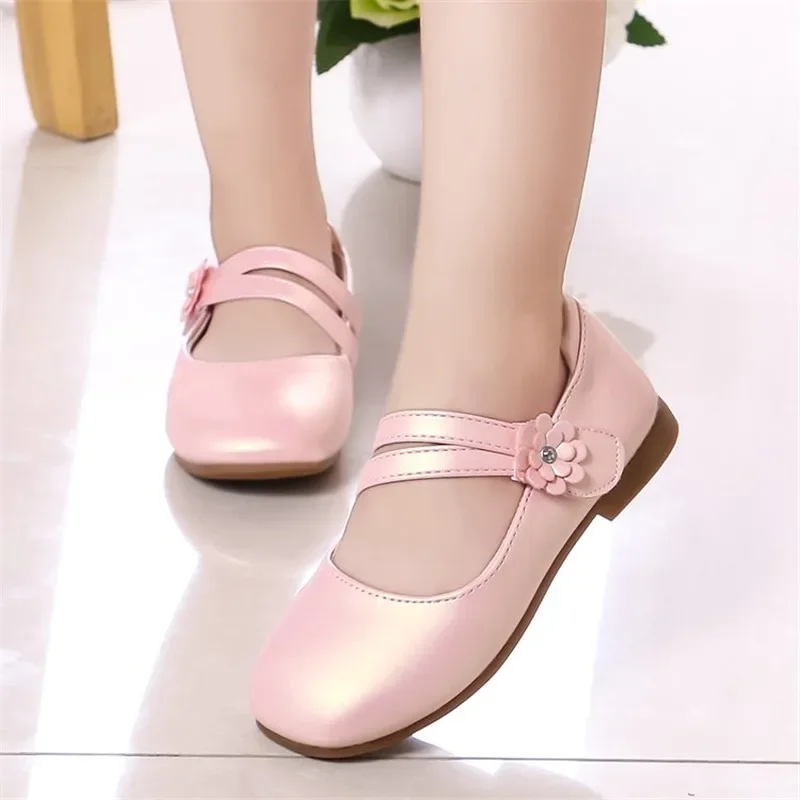 Girls Casual Flats Fashion Princess Flower Girl Mary Janes Flat Soft With Floral Children Shoes For Wedding Party Birthday Sweet