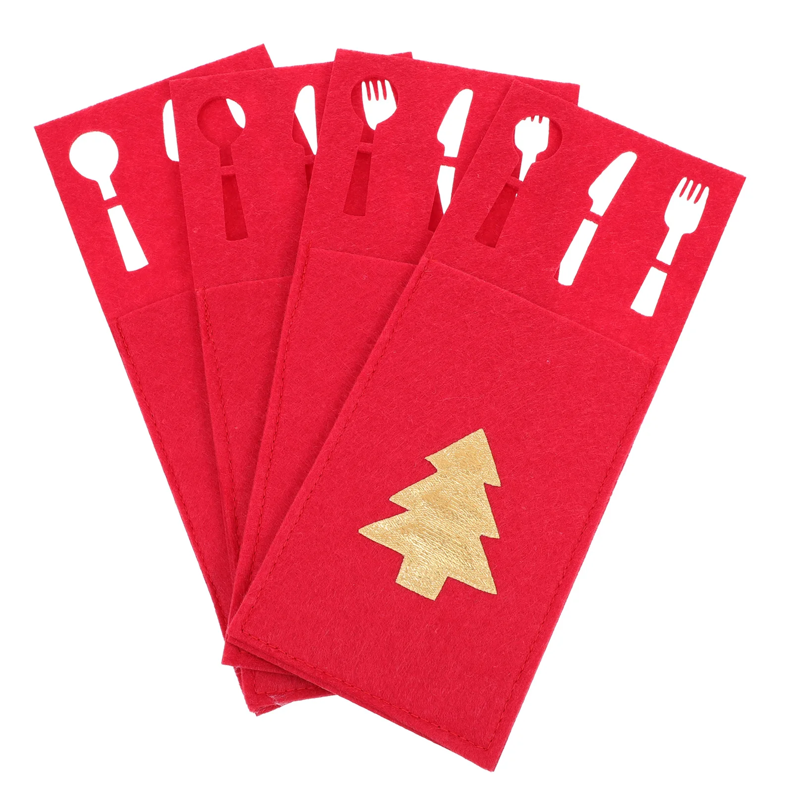 

4pcs Cutlery Bags Tableware Bag Silverware Cloth Portable Organizer Fork Covers Utensils Storage Pouches