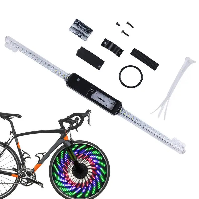 Spoke Lights For Bikes 64LED Bike Wheel Lights Bicycle Tire Light With 30pcs Changes Patterns Bicycle Riding Rim Lights