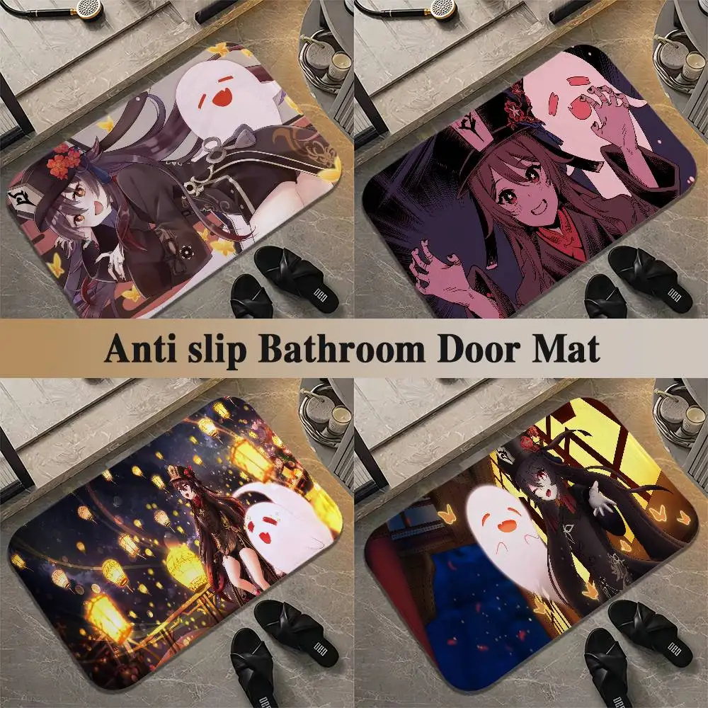 

Hu Tao Floor Mat Printed Large Carpets Living Room And Bedroom Carpets Bathroom Anti Slip Door MATS Small Carpets
