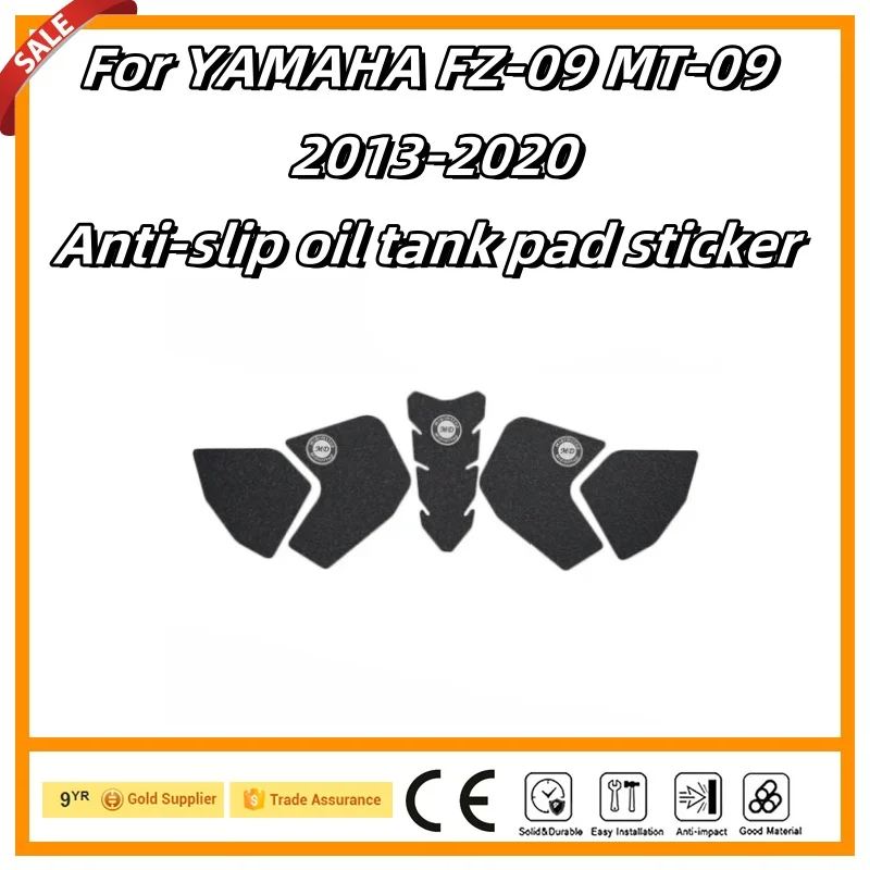 Motorcycle non-slip side fuel tank waterproof pad stickers for Yamaha FZ-09 MT-09 2013-2020