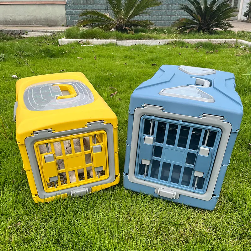 

Plastic Travel Airline Approved Box Plastic Pet Transport Cage Luxury Kennel Breathable Cage Foldable Dog Pet Carrier