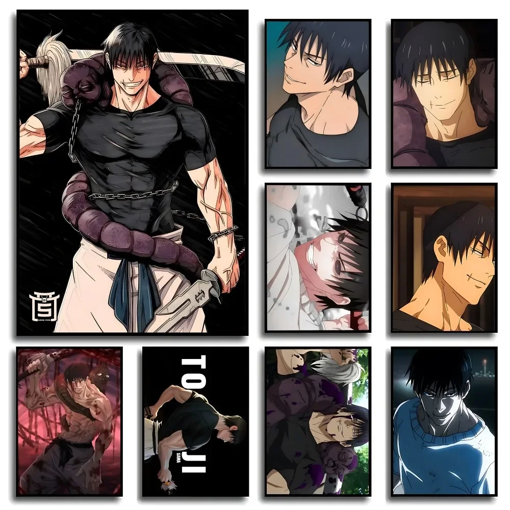 Póster sin marco de Jujutsu Kaisen Fushiguro Toji, papel Kraft para Bar y Club, póster Vintage, pintura artística de pared, pegatinas de estudio para dormitorio