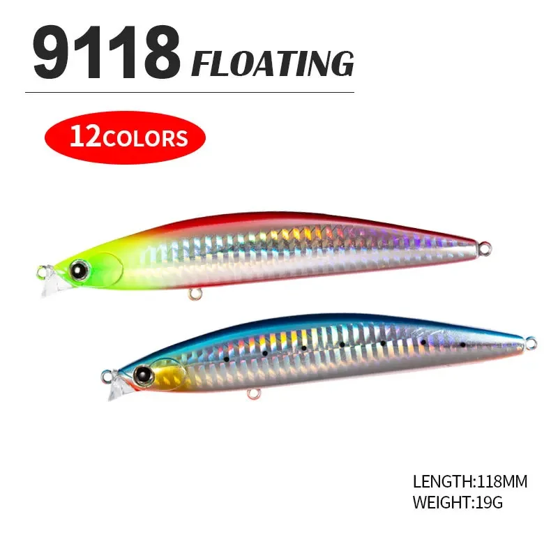 KNCONAN 118mm 19g Floating Minnow Lure Topwater Bass Trout Saltwater Lures Wobbler Fishing Bait Pesca Lure Hard Bait