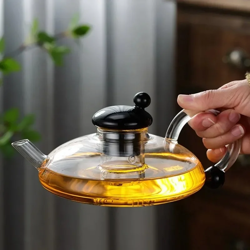 Glass Rat Tail Pot Household High Borosilicate High Temperature Resistant Glass Tea Brewer Surrounding The Stove Teapot