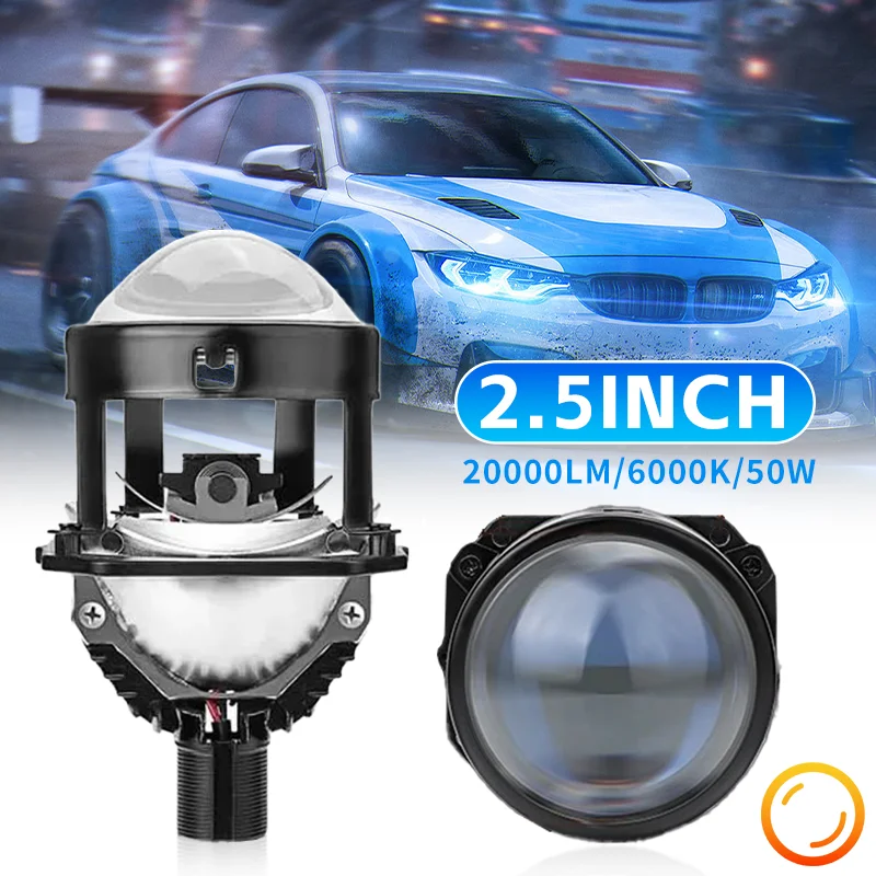 

2,5-дюймовые двухсветодиодные линзы дальнего ближнего света 50 Вт 20000LM светодиодные линзы проектора для фар H4 H7 6000k светодиодные автомобильные аксессуары замена