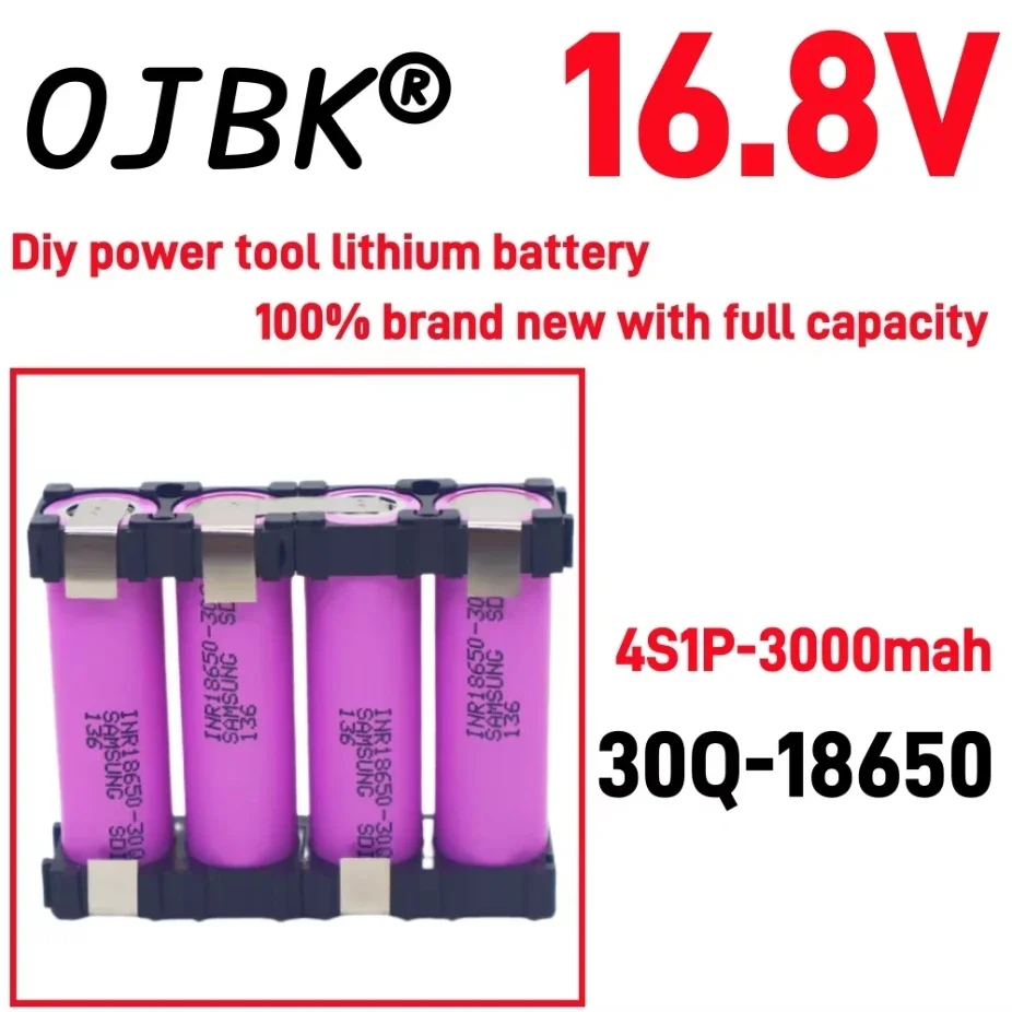 Original 100% Full Capacity 20A 18650 30Q 3000mAh 6000mAh 3S 4S 5S 12.6V 14.8V 18V DIY Screwdriver Battery Welding Battery Pack