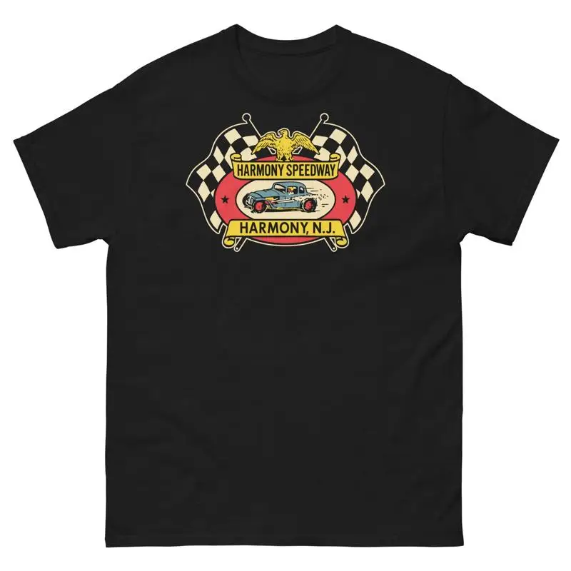 Harmony Speedway Vintage Race Track Logo T Shirt Retro Stock Car Racing Tee