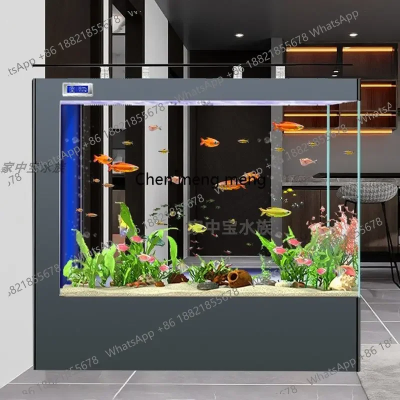 

D182Large lazy automatic circulation filter ecological aquarium glass fish tank screen in the living room