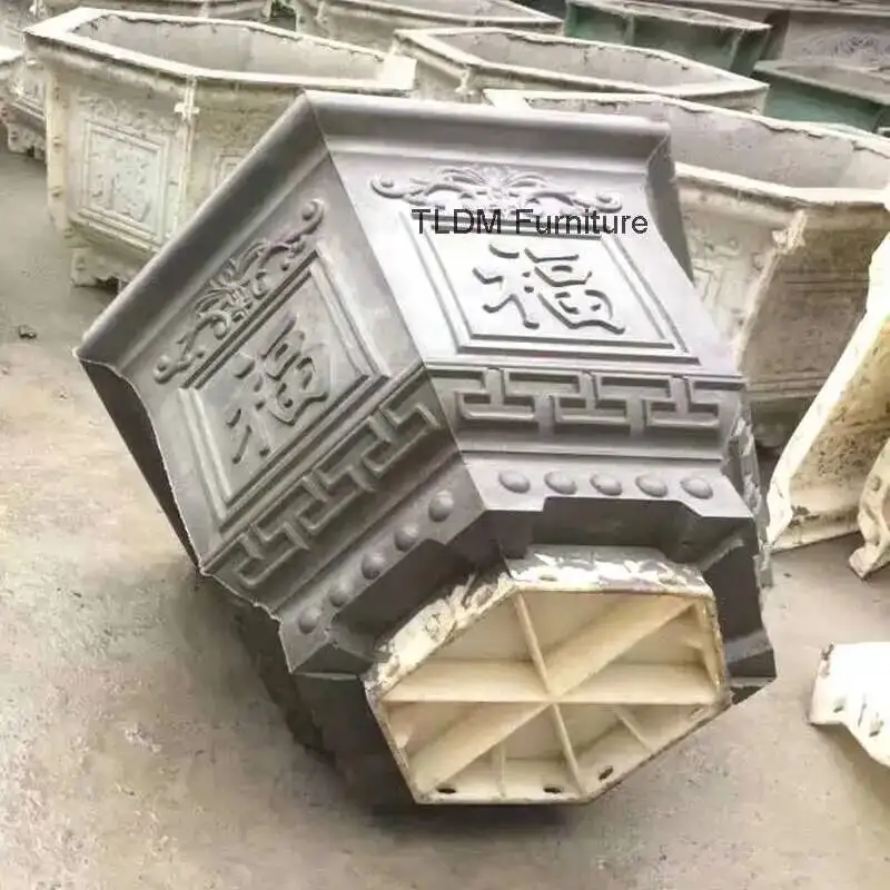 Creative Flower Pot Molds Home Villa Garden Homemade Bonsai Concrete Abrasive Tool Chinese Cement Mold Hexagonal Plastic Model