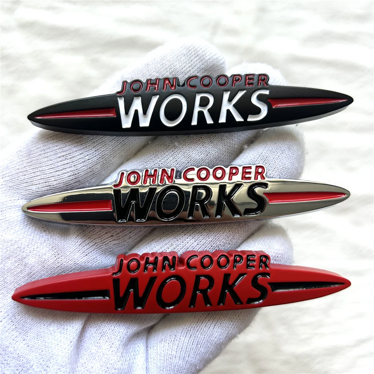Metal JOHN WORKS COOPER car logo is suitable for body trunk tail side car sticker decal decorative accessories