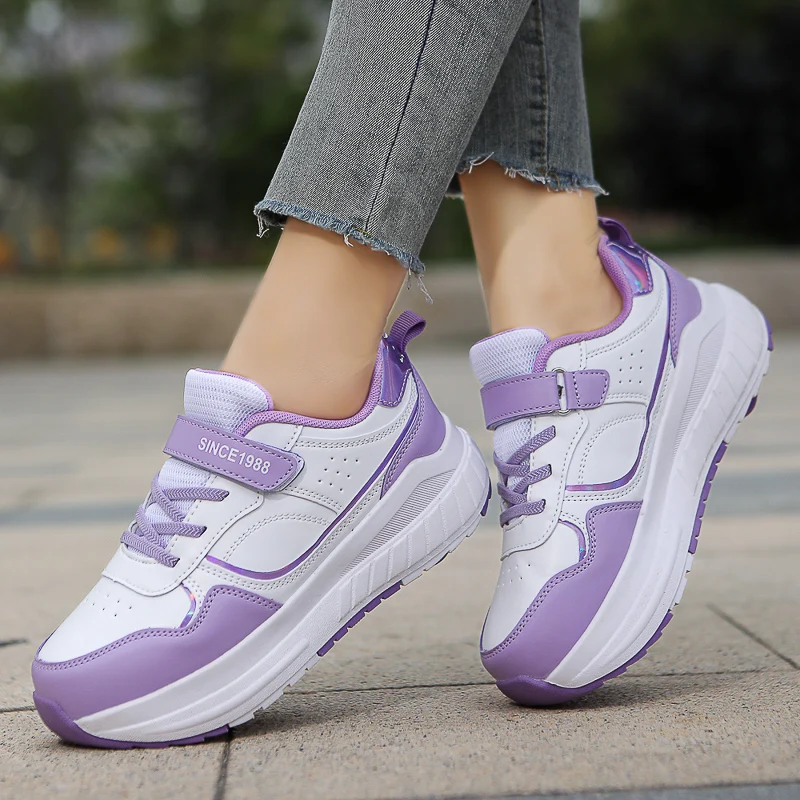 Fashion Deformation Roller Skates Shoes Double Row 4-Wheel Skates Roller Shoes with Wheels Sneakers Skateboard Shoes
