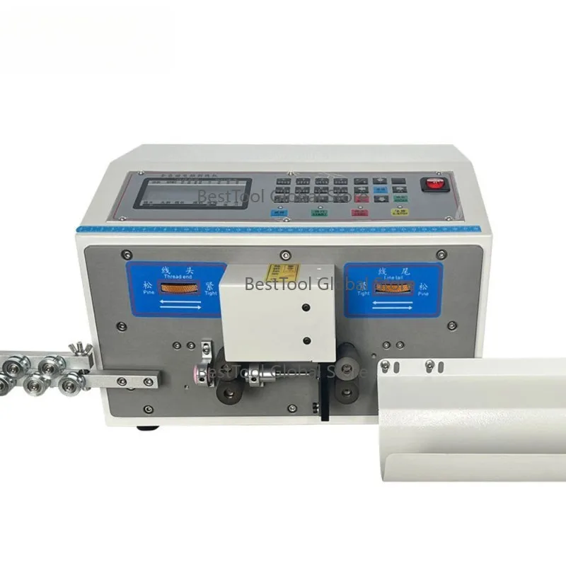 Full Aut-omatic Wire Cutting Stripping Machine High Precision Cable Stripper LCD Display Adj-ustable Length Wire Processing Tool