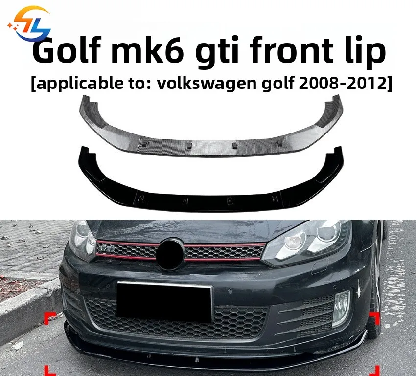 For Volkswagen Golf MK6 GTI 2008-2012 Front lip spoiler modification with a 6cm height front splitter