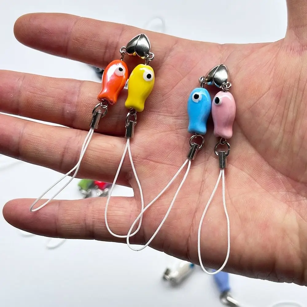 Bag Charm Magnetic Matching Keychain Hanging Ornament Heart Strap Fish-Shaped Keyring Ceramic Schoolbags Couples Keychain