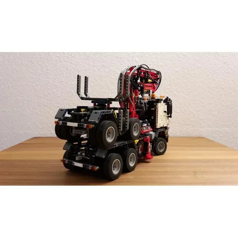 MOC-5890 Transport de fret Long camion en bois modèle de construction 2926 pièces MOC créatif garçon enfants anniversaire bloc de construction jouet cadeau