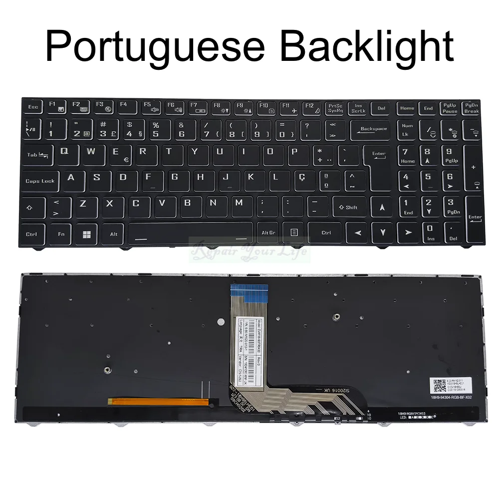 US PT-PO Brazil UK Backlit Keyboard for Hasee Z8 Z9 CR7P1 for CLEVO N15Z3 PB70 PB71 PB50 PB51 CVM18H93US9430 6-80-N15Z0-01D-1 FR