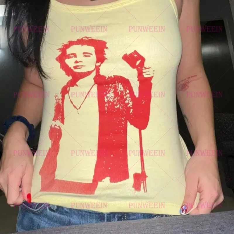 

Vintage Y2k 90s hip hop band Tank Top Summer Streetwear Chic Singer Harajuku Gothic Graphic Cute Streetwear Emo girl Tank Top