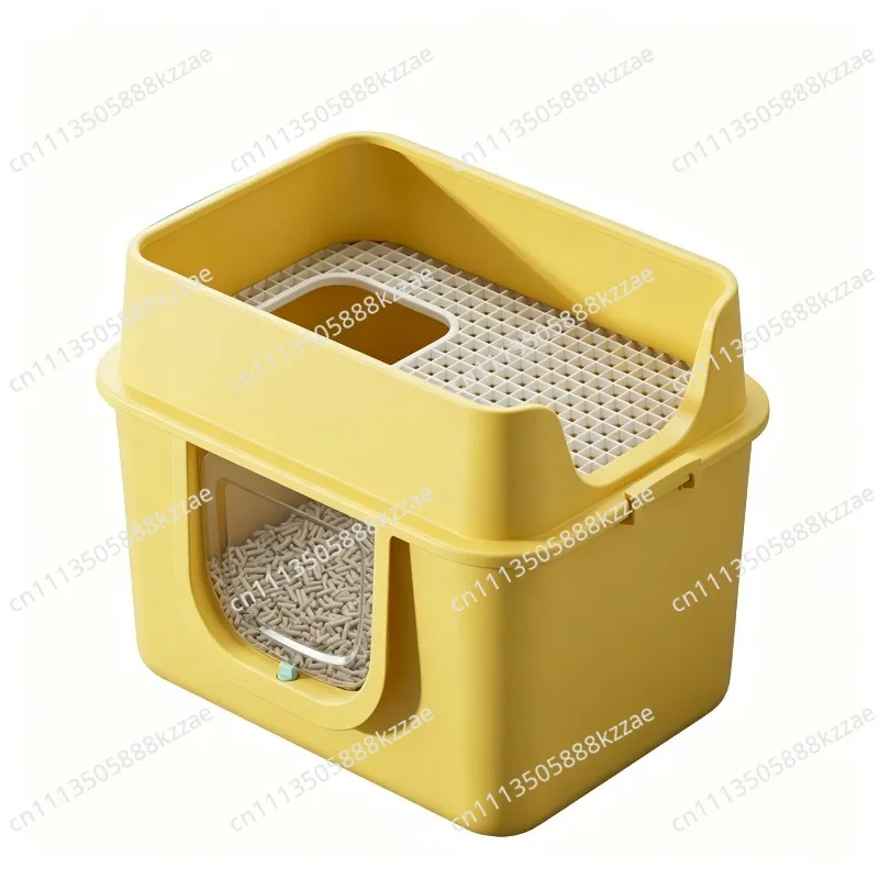 Extra-large Cat Litter Box Fully Enclosed Odor-proof and Splash-proof Extra-large Cat Waste Tray Double-layer Toilet