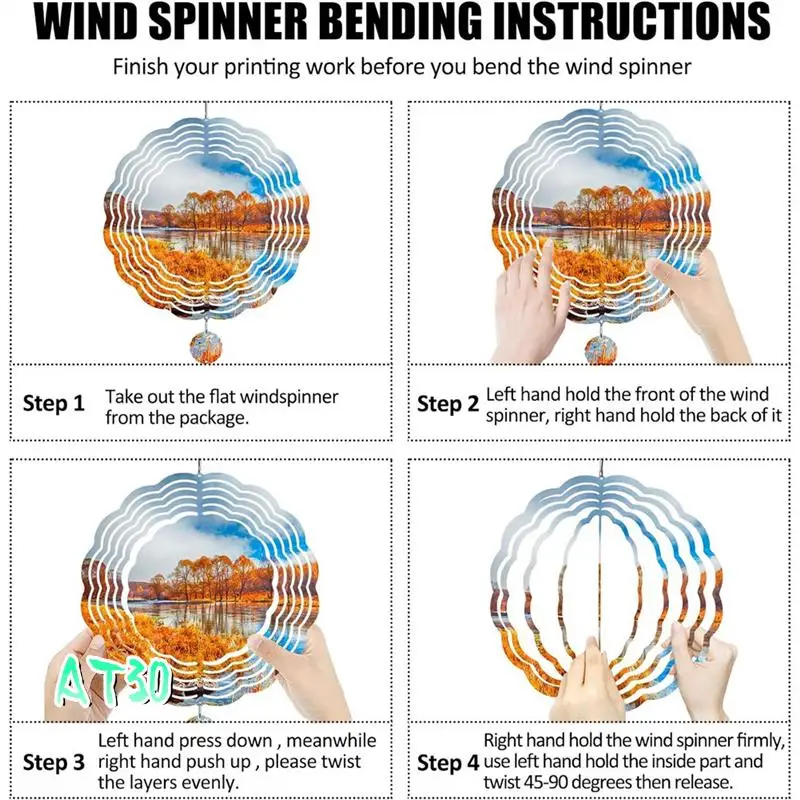 

Garden Decor 10Pack 10 Inch Aluminum Sublimation Wind Spinner Blanks, DIY Crafts For Indoor/Outdoor-AT30