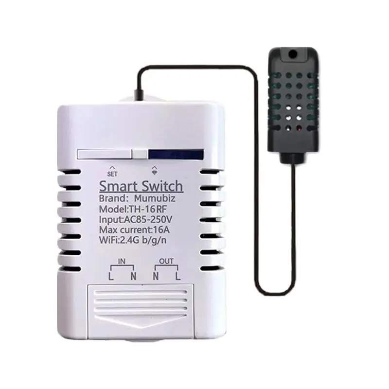 AT82-For Ewelink Smart Wifi Switch Temperature And Humidity Monitoring 16A 3000W Switch With TH Sensor,For Alexa,Google Home