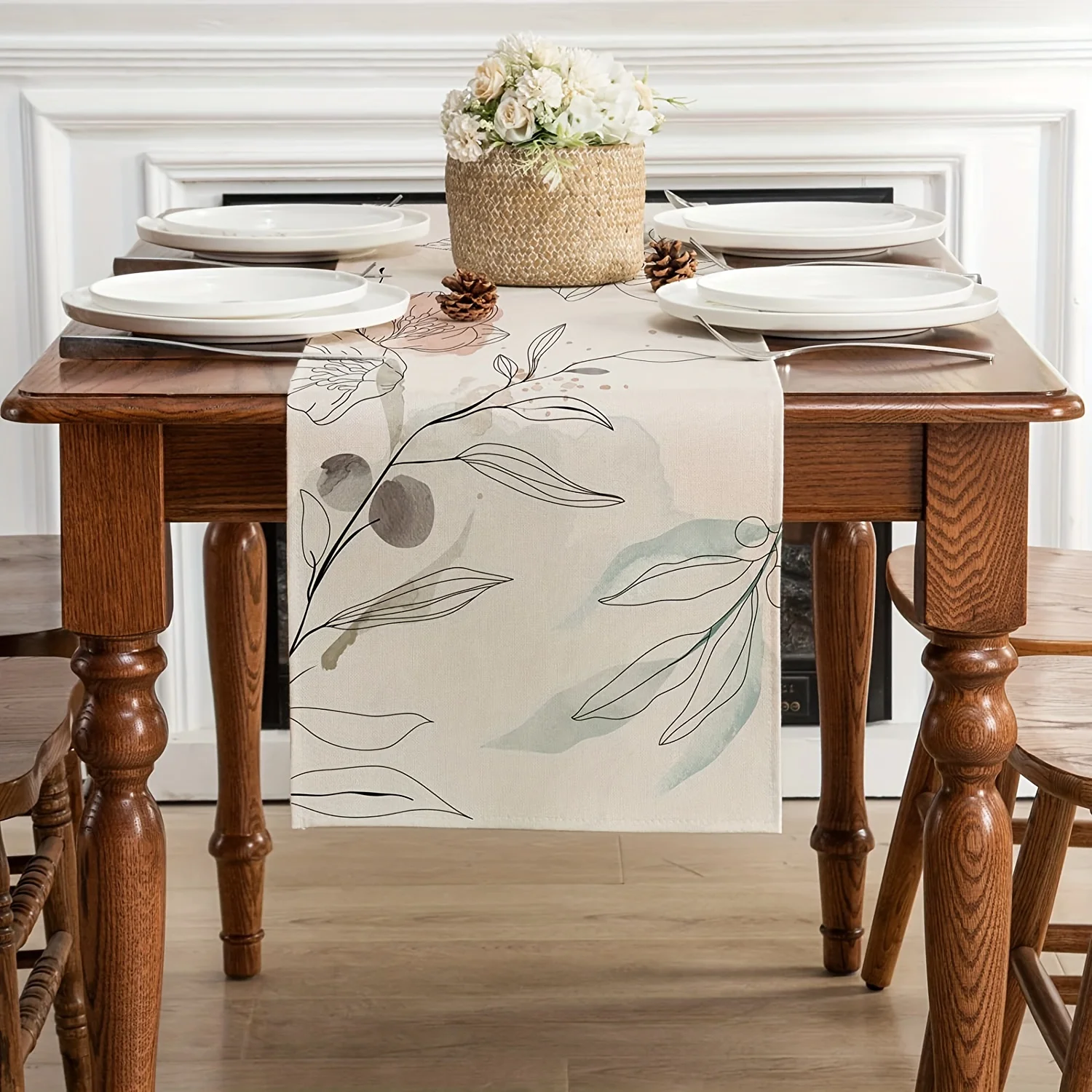 Modern Concise Style Linen Wedding Party Dining Table Runner Placemat Home Kitchen Table Decor