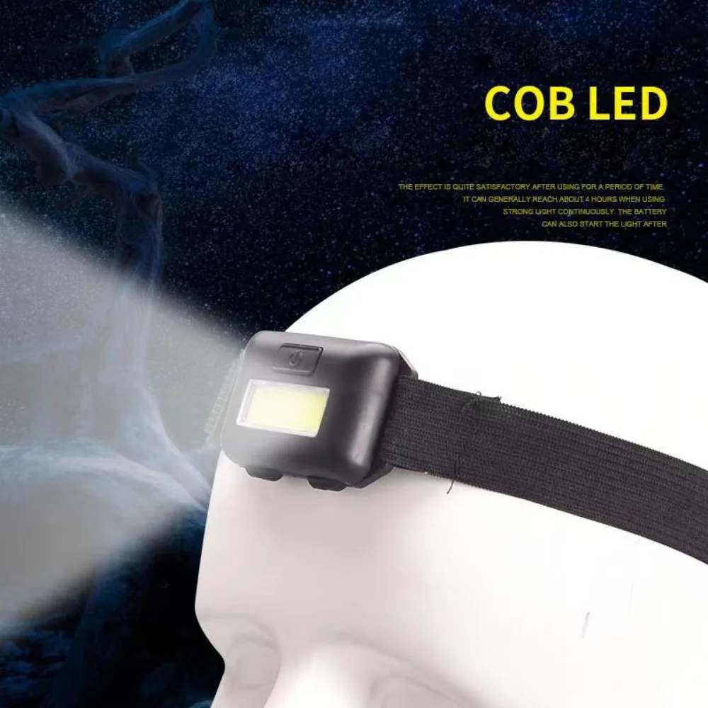 مصباح أمامي ليد COB مع بطارية ، مصباح أمامي صغير ، 3 أوضاع ، كشافات مقاومة للماء للتخييم في الهواء الطلق والمشي لمسافات طويلة