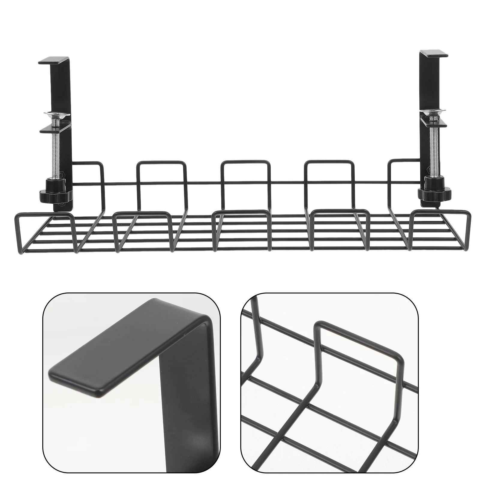 Computer under Table Shelf Office Socket Drawer Carbon Steel Expandable Cable Management Supply