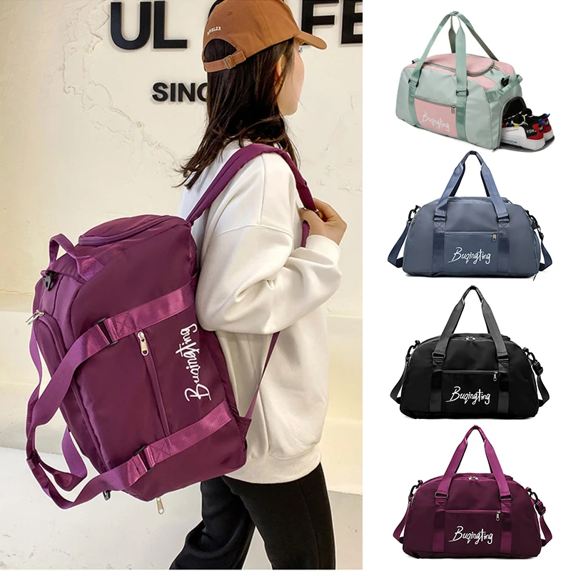 Fitness Gym Bag Sports Backpacks For Women Suitcase Female Travel Luggage Shoe Pocket Handbag Yoga Duffel Shoulder Weekend Bag