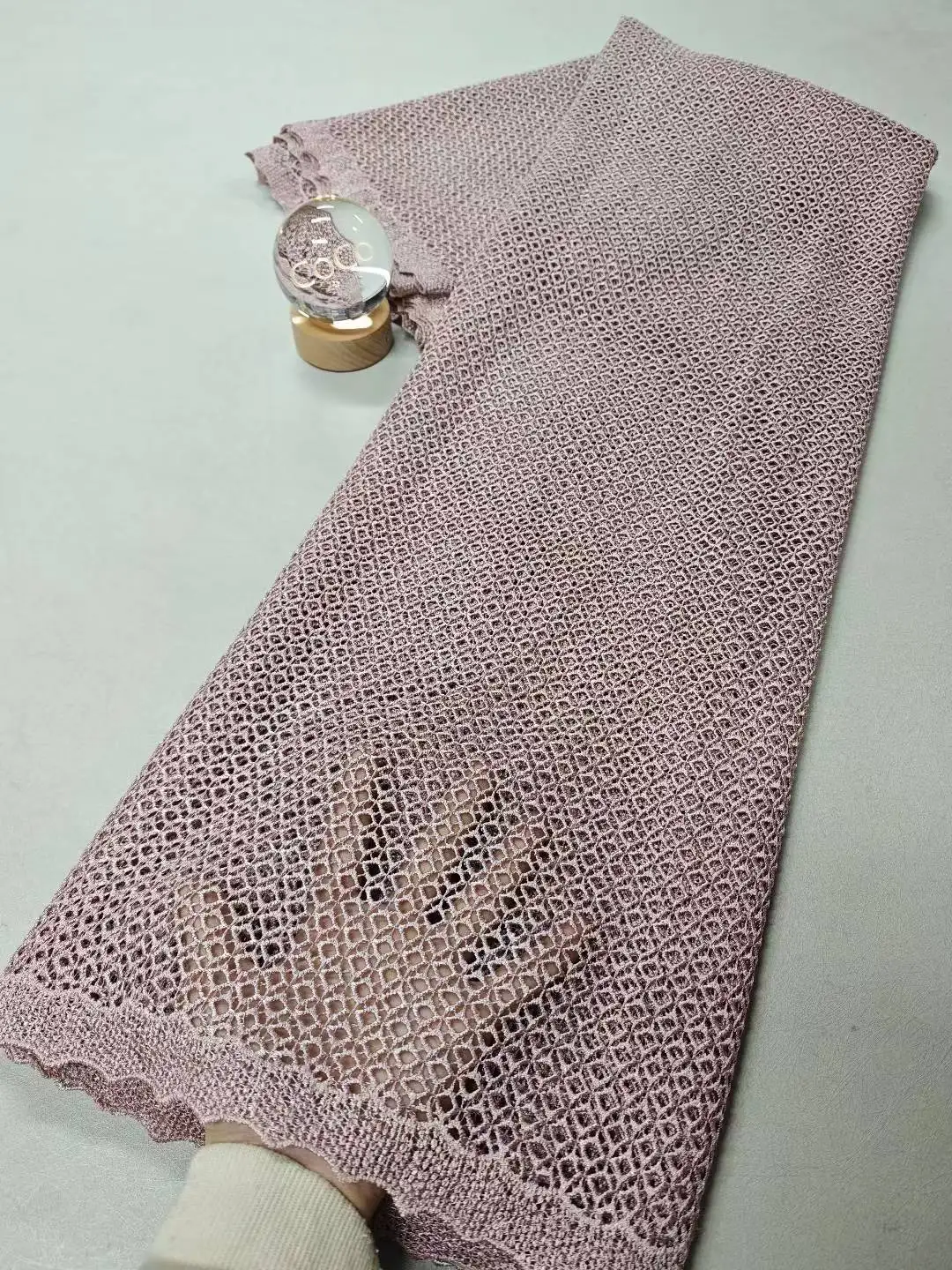 

2025 African Nigerian High-Quality Embroidery Mesh Lace Fabric French Tulle Sequins for Wedding Party Dresses 5 Yards XL134