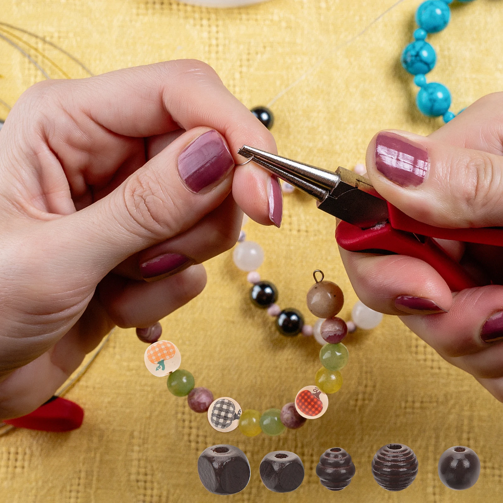 Cuentas Estilo Retro Madera Diy Artesanía Suelta Fabricación de Joyas Guirnalda Espaciador