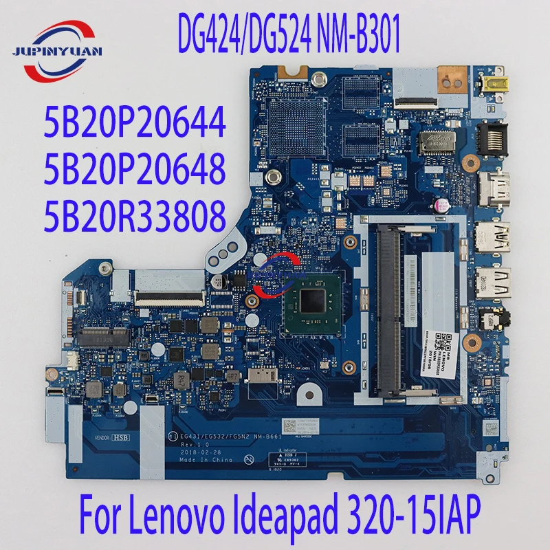 

5B20P20644 5B20P20648 5B20R33808 For Lenovo Ideapad 320-15IAP Laptop Motherboard DG424/DG524 NM-B301 With N3350U N3450U CPU