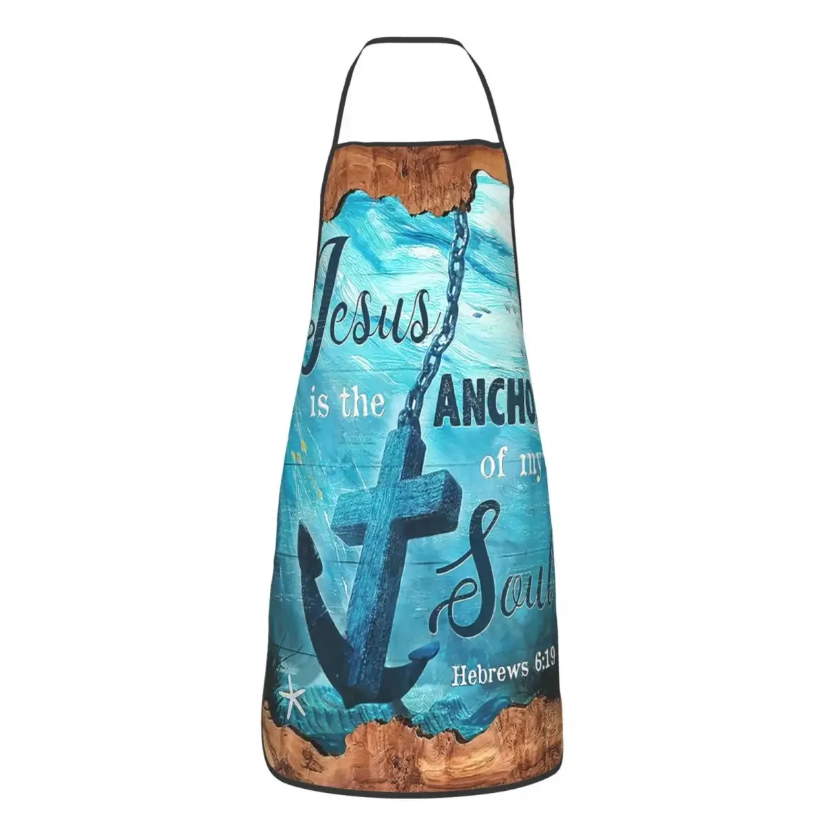 

Custom Unisex Jesus Anchor Bible Quotes Bib Apron Adult Women Men Chef Tablier Cuisine for Cooking Nautical Anchor Gardening