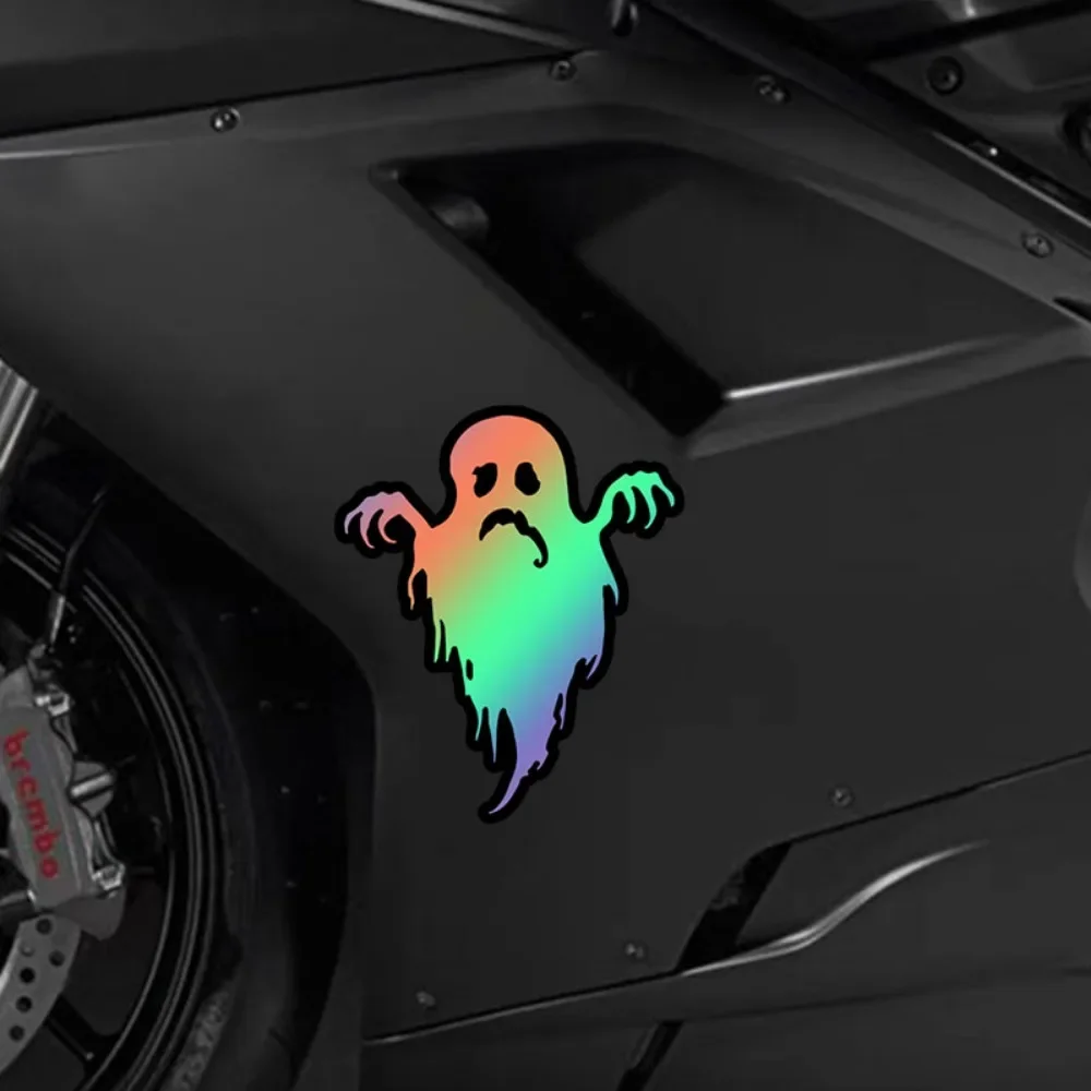 1PC Spooky Ghost Car Decal, Holographic Style Sticker, Eye - Catching Automotive Personality Decor