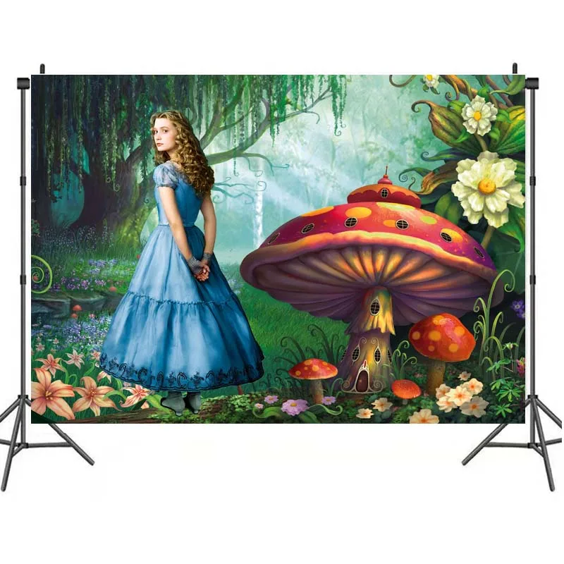 Alice in Wonderland Tapestry Birthday Party Background Supplies Baby Shower Magic Girl Room Decoration Photography Home Decor