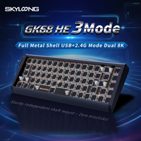 SKYLOONG GK68 HE Mix Wireless Keyboard Kit Aluminum Shell Compatible with Mechanical/Magnetic Switch DIY 2.4G/Bluetooth/Wired