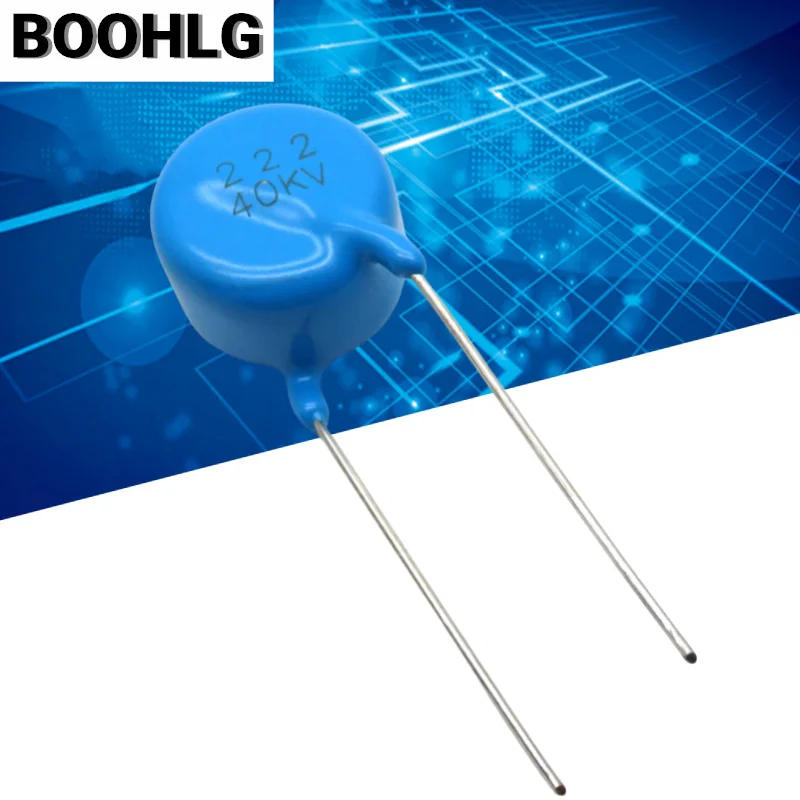 2pcs New and original 2.2NF 40KV porcelain dielectric 222 2200pF high-voltage capacitor blue
